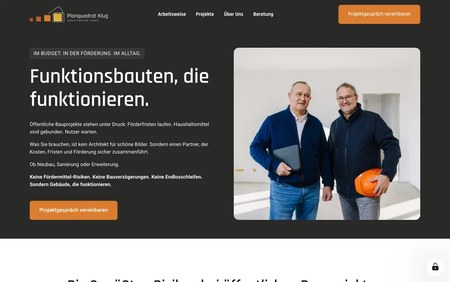 Website Planquadrat Klug ARCHITEKTEN – Stendal